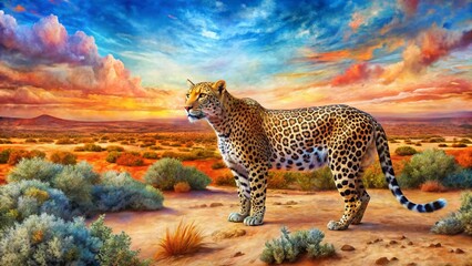 Obraz premium Leopard Print Canvas Texture: Abstract Wild Animal Print Background