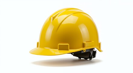 Fototapeta premium Isolated Yellow Hard Hat on White Background for Construction Safety