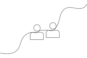 User person icon continuous one line drawing isolate outline vector illustration