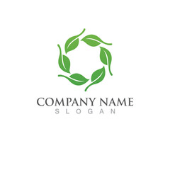 Logos of green Tree leaf ecology