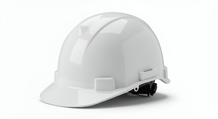 Fototapeta premium Isolated White Hard Hat Protective Gear for Construction or Industry