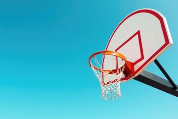 Clear view of basketball backboard, net, and hoop , wood, winter, university