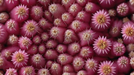 Fototapeta premium Detailed Radial Cross Section Seamless Pattern of Pink Cacti