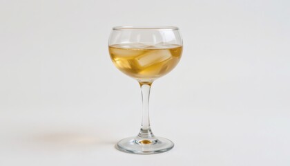 a cocktail glass, white background, flared rim, clear glass, 4k resolution