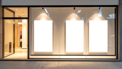 Storefront Advertising Mockup - Shop or Store Shopping Window Ad Template for Branding or Signage, Logo or Design - Graphic Asset for Fashion, Clothing, Boutique, Jewelry or Cosmetics Store