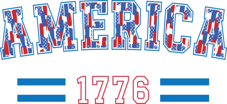 America 1776 Varsity 4th of July Brushstroke