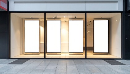 Storefront Advertising Mockup - Shop or Store Shopping Window Ad Template for Branding or Signage, Logo or Design - Graphic Asset for Fashion, Clothing, Boutique, Jewelry or Cosmetics Store