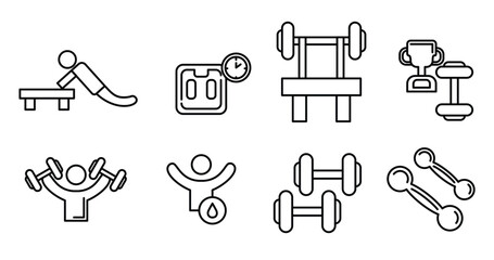 Fitness icons Workout and rewards
