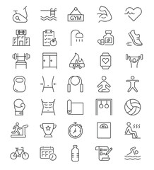 Exercise icons depicting fitness activities