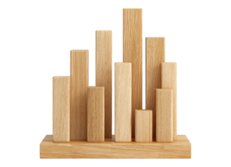 Isolated Wooden Bar Graph