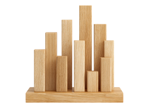 Isolated Wooden Bar Graph