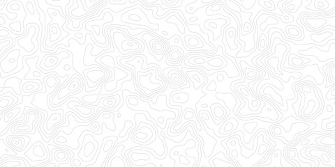 Topographic background and texture, monochrome. Black and white abstract Seamless Pattern with Contour Lines map.