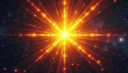 Naklejka premium Vibrant starburst of yellow light, radiating outwards , texture, rays