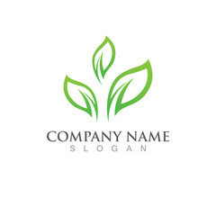 Logos of green Tree leaf ecology