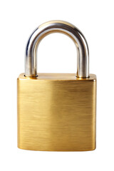 Naklejka premium golden padlock isolated on white background, PNG