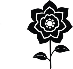 black and white flower