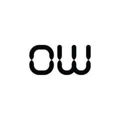 OW monogram logo design letter text name symbol monochrome logotype alphabet character simple logo