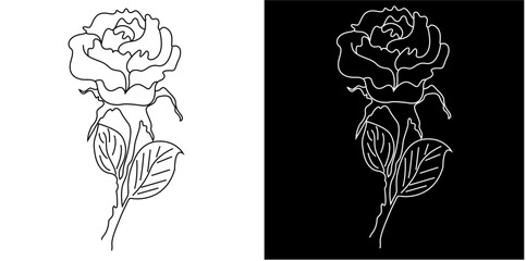 nice rose icon from nature outline collection ,icon isolated on white background