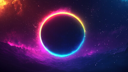 Fototapeta premium eclipse realistic in the night