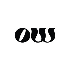 OW monogram logo design letter text name symbol monochrome logotype alphabet character simple logo