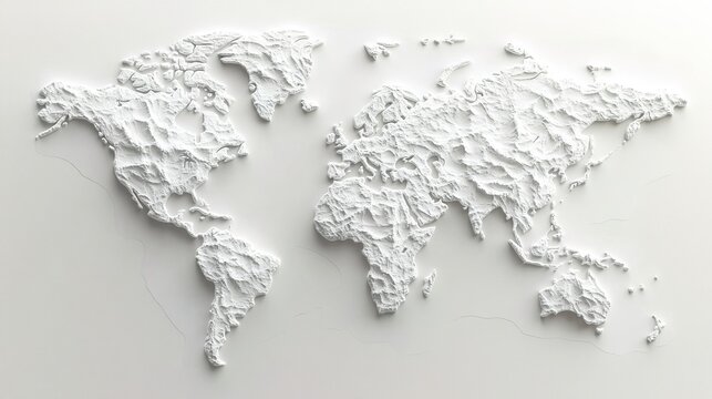 Fototapeta 3D Relief Map of the World