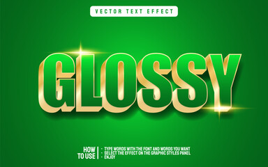 Editable glossy gold text effect