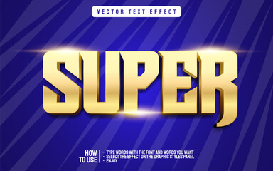 Editable super gold text effect