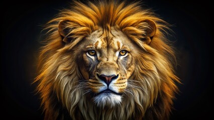 Fototapeta premium Minimalist Lion Head Logo Design: Strength, Power, Leadership Brand Mark