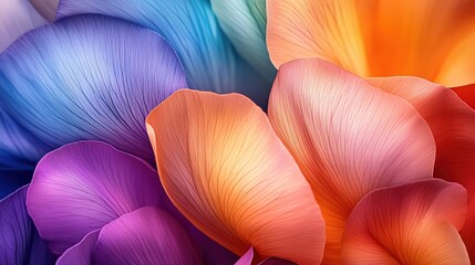 Fototapeta premium Close-up of vibrant, multicolored flower petals