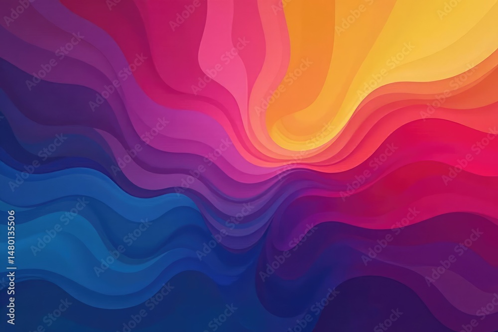 Poster abstract shapes morphing, vibrant colors shift and change, dynamic background ideal for websites and