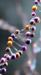 The intricate double helix of a DNA strand. 