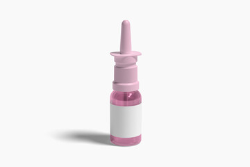 Realistic Nasal Spray Bottle Mockup on white background
