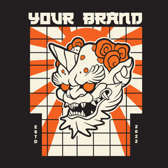 Hand Drawn Foo Dog Illustration Stock Vector	
