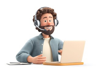3D Tech Support Guy with Headset