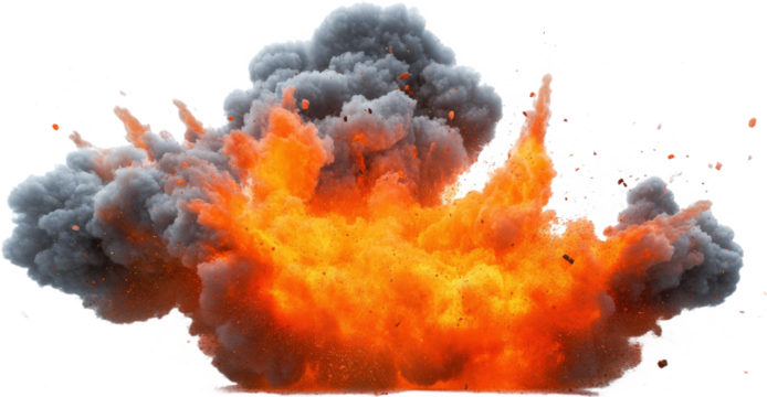 Explosive Blast of Fire and Smoke