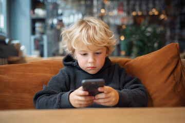 8-year-old boy watching YouTube