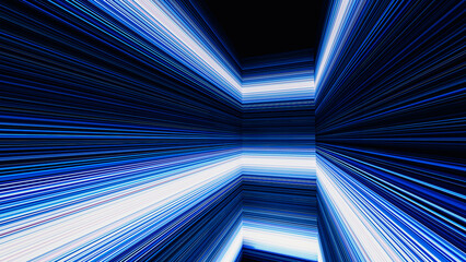 Dynamic movement through abstract geometric lines and shapes