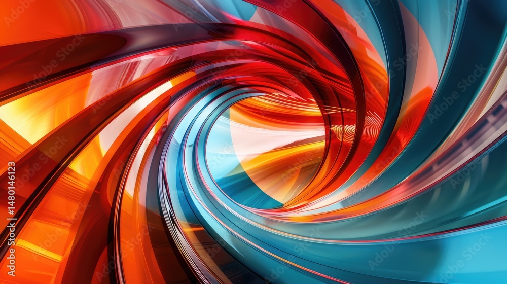 Poster abstract colorful swirling patterns with blue, purple, and orange hues. abstract image 3d rendering 