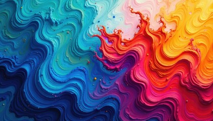 Abstract swirling vibrant paint textures, expressive colour blends Perfect for design projects needing a bold, artistic feel , pastel, hues, vivid