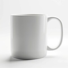 A ceramic coffee mug, matte white finish with a subtle texture, simple minimalist design, isolated on white background, high-key lighting, photorealistic product shot