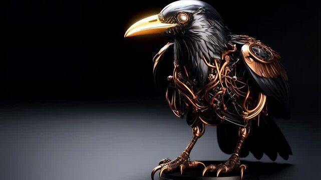 A Striking Steampunk Raven Sculpture Intricate Mechanical Bird Artwork