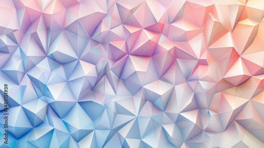 Poster geometric pattern of overlapping textured tiles in soft pastel tones. digital art for modern design.