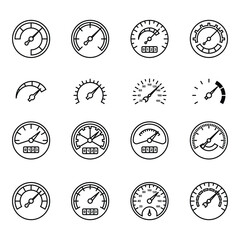 Intricate black and white gauge collection