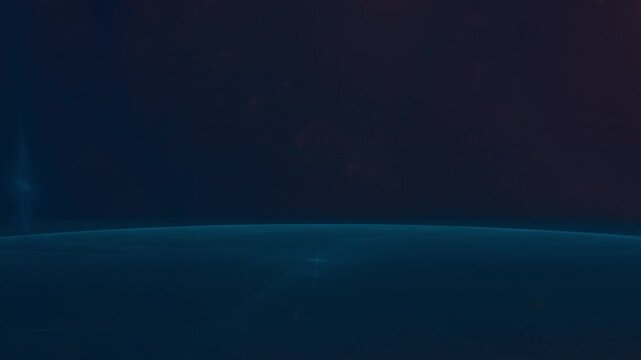 Animierte t&uuml;rkise Atmosph&auml;re im Weltall &ndash; leuchtendes Energiefeld, Technologie, Energie, Forschung, Wissenschaft und kosmische Zukunftsvision