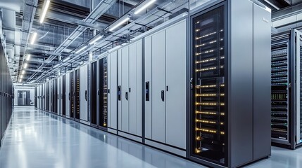 Modern Data Center with Server Racks