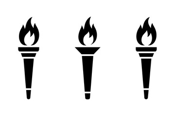 Torch flame vector olympic fire competition symbol