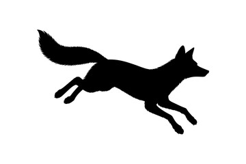 Silhouette of a fox jumping animal vector graphic