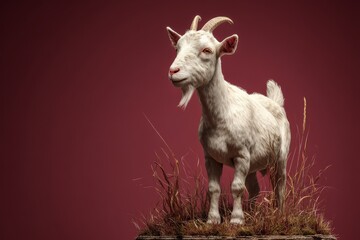Fototapeta premium portrait of a young goat with a muted background.