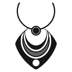 Minimalist Abstract Necklace Design Icon in Black and White