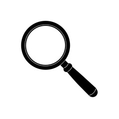 brass magnifier with handle on white background   